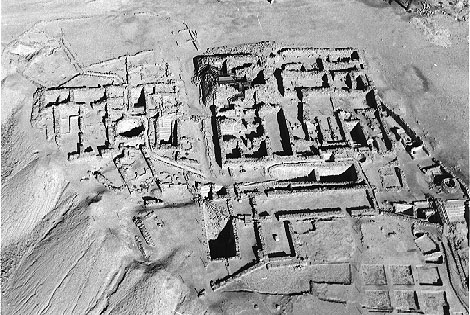 Aerial view of the Qumran community.  