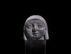 Figure 9. Female head, ivory. Nimrud, Iraq, 900-700 BCE. The British Museum, BM 118220, © Trustees of The British Museum.